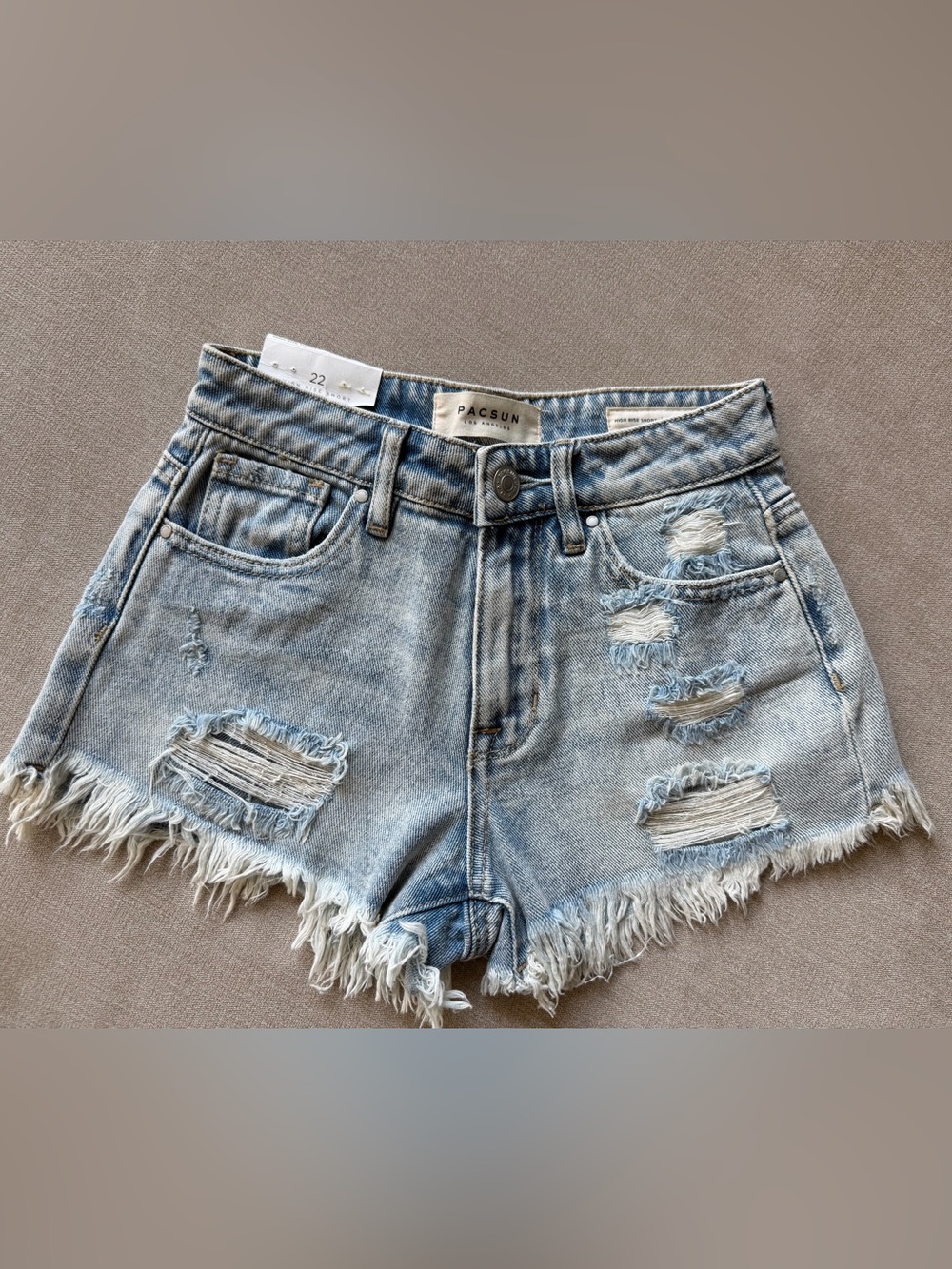 PacSun Light Blue Distressed Denim Cutoff Shorts